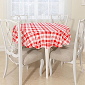  Скатерть (рогожка) d145 Красная клетка 7738666 