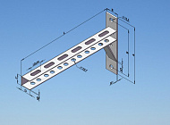 Кронштейн консольный с опорой L=600 мм, окрашенный RAL 7035 Кронштейн консольный с опорой L=600 мм, окрашенный RAL 7035