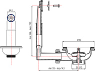  Перелив для мойки Ани 3 1/2"  с вертик выпуском N 320 