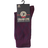  Мужские носки GRAND LINE (М-153, ромбы), бордовый, р. 29 