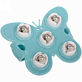  Массажер для тела "Butterfly", 5 роликов, 11х9,5 см, голубой, 253-232 