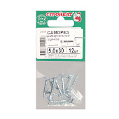 Саморезы универсальные оцинкованные ШУц 5,0х30мм, потайная голова, 12шт Саморезы универсальные оцинкованные ШУц 5,0х30мм, потайная голова, 12шт