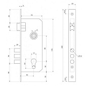 Замок врезной с ручками 1027/60 Ni/NIS никель/мат.никель Апекс Замок врезной с ручками 1027/60 Ni/NIS никель/мат.никель Апекс