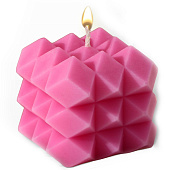  Свеча Геометрия, розовая, 5 х 5,5 см, 9101378 