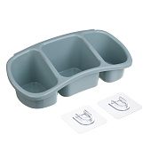 Полка настенная три отделения пластик 28x12,5x8,5 оливковый 478-290 Vetta