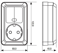 Блок Универсал Олимп верт. 2кл с подсв+роз с/з О0041 Блок Универсал Олимп верт. 2кл с подсв+роз с/з О0041