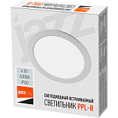 Светильник точечный встраиваемый LED PPL-R  6Вт 6500К круг ультратонк (d120х20/монтажн d110-115) /Jazzway