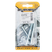 Болт мебельн.с усом DIN 607 8x 70 с гайкой (белый цинк 3 шт) Болт мебельн.с усом DIN 607 8x 70 с гайкой (белый цинк 3 шт)