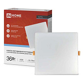 Светильник точечный LED RLP 36Вт квадрат белый безрамочный IP20 (d225х25/монтажн d45-190) /In Home Светильник точечный LED RLP 36Вт квадрат белый безрамочный IP20 (d225х25/монтажн d45-190) /In Home