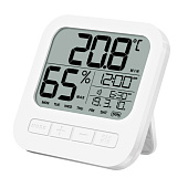  Часы электронные настольные CL-18 (WW белые, с термометром, гигрометром, календарем и будильником) 