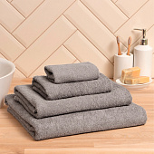  Полотенце 70х130 махровое Экономь и Я серый, 100% хлопок, 350 гр/м2 9272976 