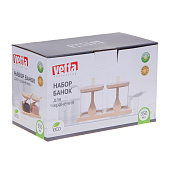 Набор банок для хранения с ложкой, 9х8х8 см стекло, бамбук Vetta ЭКО 828-006 Набор банок для хранения с ложкой, 9х8х8 см стекло, бамбук Vetta ЭКО 828-006