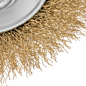 Щетка "тарелка" для УШМ 115 мм, М14 латун. витая пров.Matrix Щетка "тарелка" для УШМ 115 мм, М14 латун. витая пров.Matrix