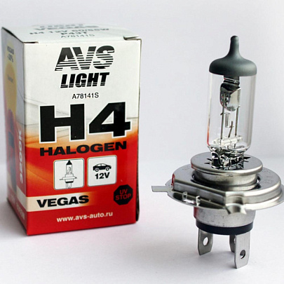 Автолампа галогенная AVS Vegas H4.12V.60/55W.1шт. Автолампа галогенная AVS Vegas H4.12V.60/55W.1шт.
