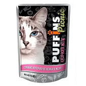  Влажный корм Паффинс picnic для кошек 85гр желе Ягненок 