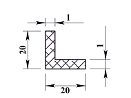 Алюминиевый уголок Черный муар 20х20х1мм 1м Алюминиевый уголок Черный муар 20х20х1мм 1м
