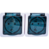 Розетка 2-м ОП Гермес Plus РСб22-3-ГПБб IP54 с/з с крышкой бел. IEK Розетка 2-м ОП Гермес Plus РСб22-3-ГПБб IP54 с/з с крышкой бел. IEK