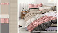  Комплект постельного белья Luxor, двуспальный с европростыней, поплин, 37036 A/B 