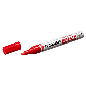 Маркер-краска красный, 2-4мм, круглый наконечник, ЗУБР МК-750 Маркер-краска красный, 2-4мм, круглый наконечник, ЗУБР МК-750