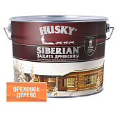 Антисептик HUSKY SIBERIAN полуматовый ореховое дерево 9л Антисептик HUSKY SIBERIAN полуматовый ореховое дерево 9л