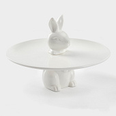  Блюдо для пирожных «Кролл», 26х27,5 см, керамика, белый  4320734 