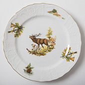  Тарелка мелкая 21 см Thun Bernadotte, декор "Охотничьи сюжеты" БТФ0104 