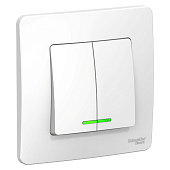 Выключатель 2-кл. СП BLANCA с подсветкой бел. SchE BLNVS010511 Выключатель 2-кл. СП BLANCA с подсветкой бел. SchE BLNVS010511