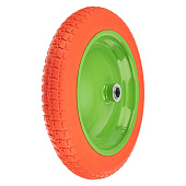 Колесо полиуретановое 3.00-8, длина оси 90мм, подшипник 20мм// Сибртех 689765 Колесо полиуретановое 3.00-8, длина оси 90мм, подшипник 20мм// Сибртех 689765