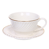 Чайная пара "Верона" белая с золотой каймой 363-853 Чайная пара "Верона" белая с золотой каймой 363-853
