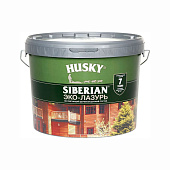  Защит. декор. покрытие HUSKY SIBERIAN ЭКО-ЛАЗУРЬ полуматовый белая 9л 