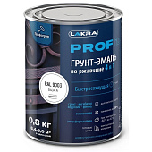 Грунт-эмаль  по  ржавчине 4 в 1 быстросохнущая Лакра PROF IT База А RAL 9003 0,8 кг