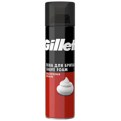 Пена для бритья GILLETTE Regular (классическая) 200мл Пена для бритья GILLETTE Regular (классическая) 200мл