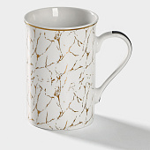 Кружка фарфоровая Доляна Gold, 300 мл, цвет белый 4937778 Кружка фарфоровая Доляна Gold, 300 мл, цвет белый 4937778