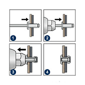 Заклепка вытяжная ал/сталь 4,0х10мм, 20шт, RAL 9003 белый