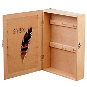  Ключница настенная «Пёрышко и зигзаг», дерево, 6 крючков 4768177 