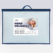 Одеяло 172х205 стеганое Home Holidays белый с голубой полоской, ОСВ_НН-1102у