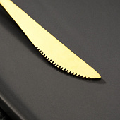 Нож столовый "Фолк" 22 см цвет золото, серебряная ручка 7892827 Нож столовый "Фолк" 22 см цвет золото, серебряная ручка 7892827