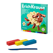  Пластилин 12 цветов ErichKrause Baby на растительной основе, со стеком, в коробке, 61325 