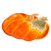  Блюдо Bright pumpkin 22 см, оранжево-зеленое, Тыква ANLAF-FDWS-031224-4 