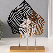 Сувенир металл "Листья Монстеры" чёрный 8х25х31 см 10707394 Сувенир металл "Листья Монстеры" чёрный 8х25х31 см 10707394