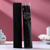 Набор свечей в торт, 6 штук, чёрный с золотом 7003969 Набор свечей в торт, 6 штук, чёрный с золотом 7003969