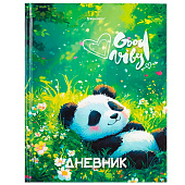  Дневник 1-4 класс 48л, твердый, BRAUBERG, глянцевая ламинация, с подсказом, Панда, 107158 