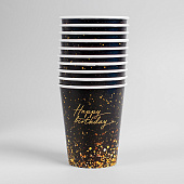 Набор бумажных стаканчиков "Happy Birthday", 250 мл, 10шт 4817882 Набор бумажных стаканчиков "Happy Birthday", 250 мл, 10шт 4817882