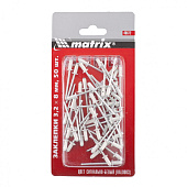 Заклепки 3,2х8мм RAL 9003 сигнально-белый, 50шт, Matrix Заклепки 3,2х8мм RAL 9003 сигнально-белый, 50шт, Matrix