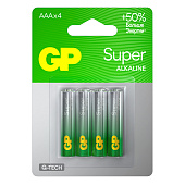  Батарейка AAA G-tech Alkaline LR03, 4шт, GP Super 