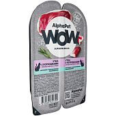  Влажный корм AlphaPet WOW Superpremium для кошек с чувствительным пищеварением, 80 г, утка, потрошки, соус 
