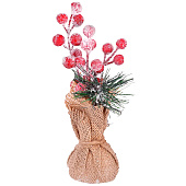 Новогоднее украшение Зимняя сосна из ПВХ и пенопласта / 21x10x6см арт.88862 (НГ)