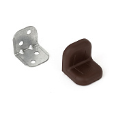  Уголок крепежный с накладкой большой, орех 