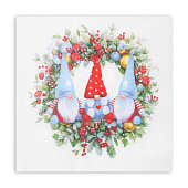  Салфетки бумажные Pero Prestige 3-х сл 33х33 НГ Хранители рождества 20шт Арт.2944 