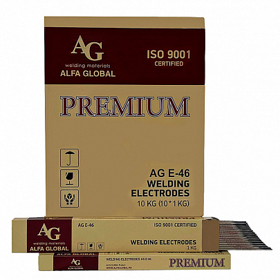  Электроды AG E-46 d2,5х350мм, 1,0кг, PREMIUM 
